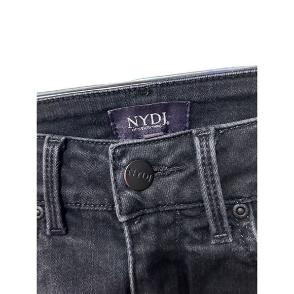 NYDJ Fit Is Everything LiftXTuck Technology Marilyn Straight Jeans Black Size 0 - Picture 6 of 10